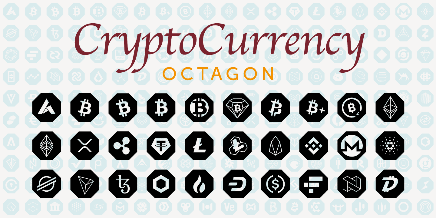 Beispiel einer Cryptocurrency Octagon-Schriftart